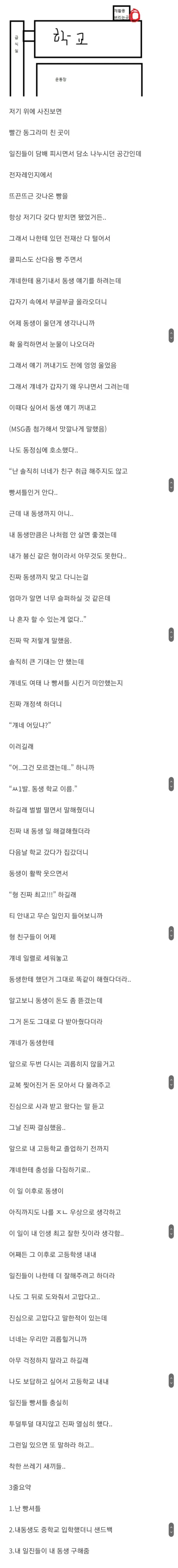 빵셔틀 시킨 일진이 동생 구해준썰